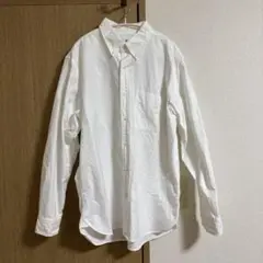 UNIQLO ホワイト ボタンダウン オックスフォードシャツ 長袖シャツ