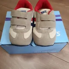 ASICS キッズ スニーカー ベージュ/レッド