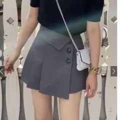 インパン裏地付きアシンメトリーミニスカート［tu725］