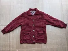 赤茶色 裏地付きニットカーディガン M-Lサイズ