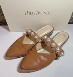 ほぼ新品　ヒルズアベニューミュールサンダルカメリア　ベージュ22.0cm ほぼ新品 ヒルズアベニューミュールサンダルカメリア ベージュ22.0cm