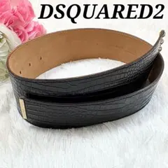 希少【美品】DSQUARED2 本革サッシュベルト ワイド ゴールドチェーン 黒のサムネイル