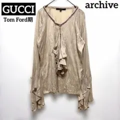 希少 トムフォード期 GUCCIグッチ フリルブラウス カットソー アーカイブのサムネイル