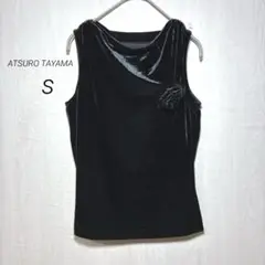 レディース ベロア 黒 ドレープネック タンクトップ ドレスコート 結婚式