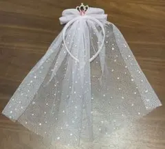 アリエル ティアラカチューシャ ピンクベール付き ディズニープリンセス こども用