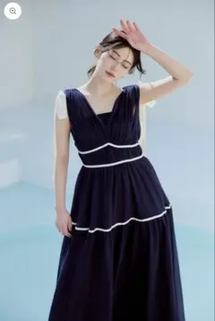 poláura ポローラ エアリーティアード ビスチェワンピース navy - メルカリ