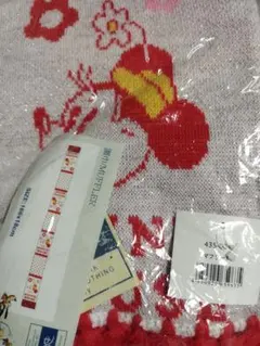 ディズニー　ミッキーミニーちゃん厚めラメ織りマフラー　未使用品