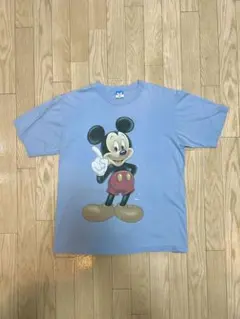 70s Disneyミッキーマウス両面TシャツLビンテージ染み込み ジヨン着用