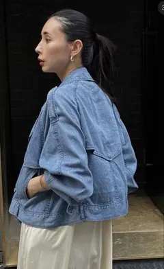 AMERI完売新作✨TENCEL DENIM SHORT TRENCH COAT TENCEL DENIM SHORT TRENCH COAT