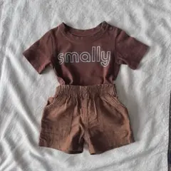 ブラウンコーデ　半袖Tシャツ　ズボン　セット販売　チョコミントカラー　キッズ古着