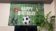 サッカー バースデー タペストリー 誕生日 壁掛け 180x120cm 中古
