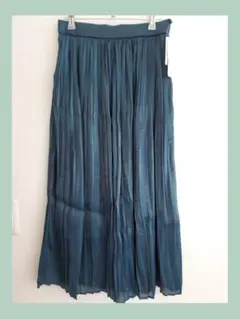 シャイニー プリーツ スカート グリーン