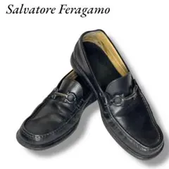 Salvatore Ferragamo ブラック ビット ローファー 中敷