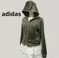 00s adidas 平成　y2k グランジ パーカー　ベロア　ジャージ