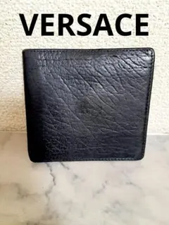 VERSACE ヴェルサーチ 黒レザー 二つ折り財布 年代物のサムネイル