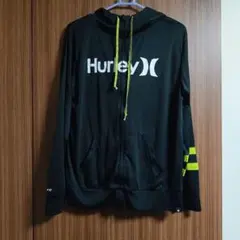 Hurley フード付きパーカー Lサイズ ブラック/イエロー　ラッシュガードのサムネイル