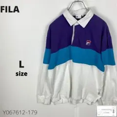 訳あり FILA フィラ ポロシャツ カットソー 長袖 コットン L
