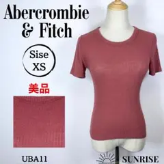 ★美品 アバクロンビーアンドフィッチ リブ編み 半袖トップス ローズピンク XS