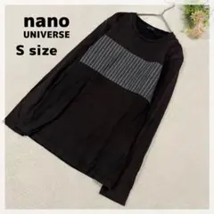 【ナノユニバース】異素材切替ロンT S ダークブラウン 大人カジュアル 上品のサムネイル