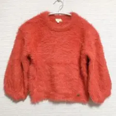 ハッシュアッシュ　hushush 120㎝　シャギー ニット　オレンジ