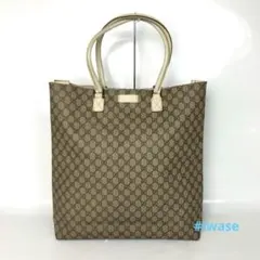 GUCCI グッチ GGスプリーム トートバッグ PVC レザー ベージュ - メルカリ
