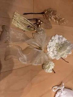 ホワイトゴールド髪飾りセット