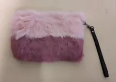 エコファーフェィクファーのミニポーチ(クラッチバッグ)未使用美品