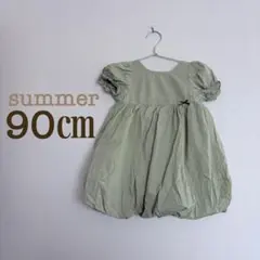 美品★F.Oインターナショナル　ぽわん裾　ベビーワンピース　90センチ　春夏のサムネイル