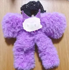 クロミちゃん 紫シュシュヘアゴムパープルブラック黒 ファー ハンドメイド