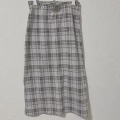 チェック 裏スリット ロングスカート