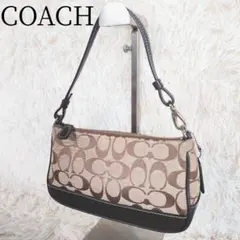 COACH コーチ アクセサリーポーチ シグネチャー ワンハンド ブラウン