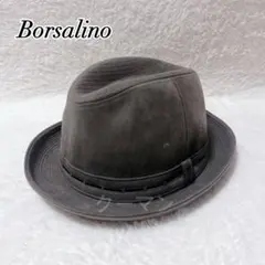 【極美品】Borsalino ウールナカオレハット ダークオリーブ ユニセックス 極美品】Borsalino ウールナカオレハット ダークオリーブ ユニ
