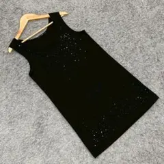 ✨Praia✨プライア♡ノースリーブシャツ♡タンクトップ♡ビジュー付き♡黒