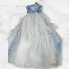 最終値下げ 青色チュールレースアップドレス