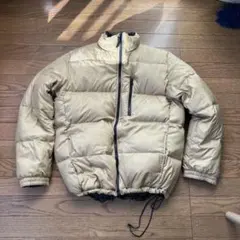 オールドユニクロ　リバーシブルダウン ページュ×こげ茶L