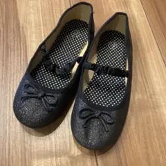 ブラック グリッター フォーマルシューズ　GU21せンチ