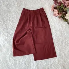 イング　ガウチョパンツ（M）ボルドー系　ワイド　ウエストゴム