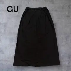 GU レースアップナロースカート ブラック M ロングスリット 黒 ウエストゴムのサムネイル