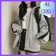 韓国 パーカー 4L 3XL オーバーサイズ オールシーズン ジップアップ