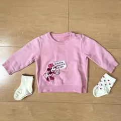 UNIQLO ミニーマウス　トレーナー ピンク　80 新品靴下