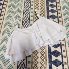 フリル オフショルダー 水着 トップス 白 スイムウェア