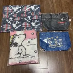 スヌーピー、バッグ3点、ブランケット1点