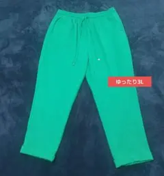 グリーンパンツ キレイめ 3L ゆったり