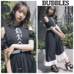 BUBBLES リブティアードワンピース ブラック レース リボン Y2K - メルカリ