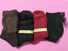 チュチュアンナ☆可愛い♡靴下色々4足セットBエンジ/黒/茶22〜25☆新品未使用