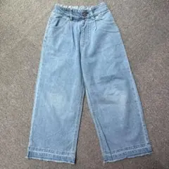 グローバルワーク　デニムワイドパンツ　キッズ　子供　サイズ120のサムネイル
