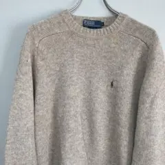 穴アリ ポロ ラルフローレン RALPH LAUREN セーター ニット L茶色