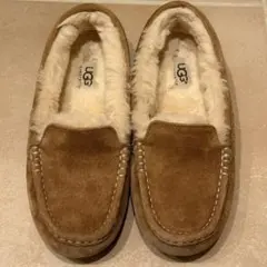 UGG使用回数少なめアンスレーモカシンブラウン6スリッポン23cm茶ムートンボア