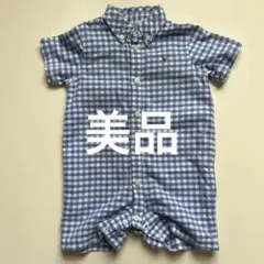 ラルフローレン　ギンガムチェックロンパース　9M