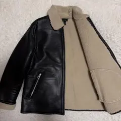 美品XLサイズ　H&M b-3 フライトジャケット　ボンバー　エコレザー　黒